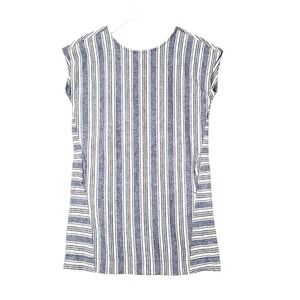 Peyton & Parker Striped Resort Button Down‎ Dress Sleeveless Blue Women Size M